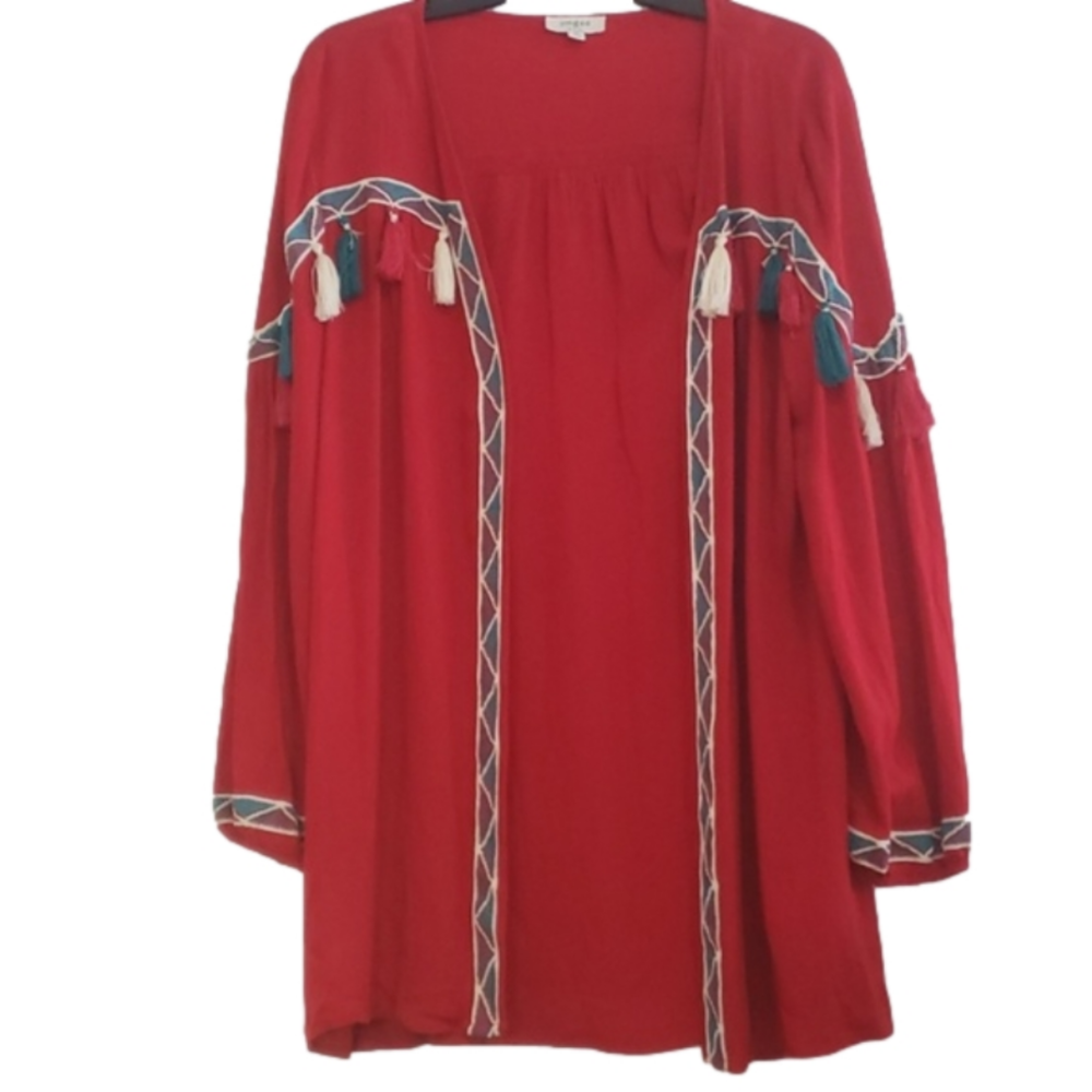 Umgee Red, Green, Cream Kimono Size M